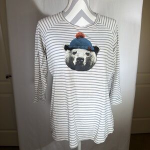 Columbia Blue and White Striped Shirt